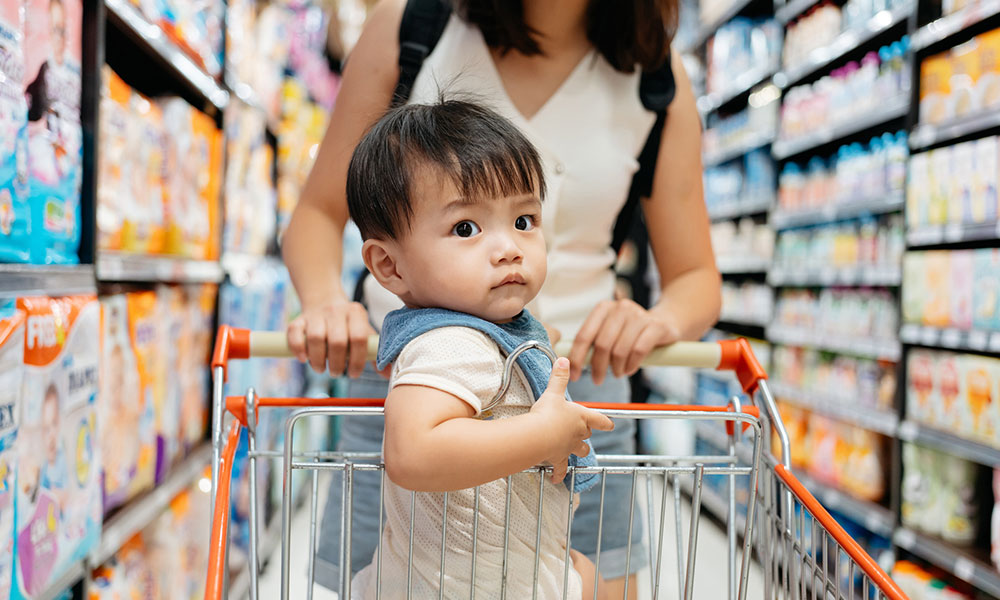 mother and child shopping