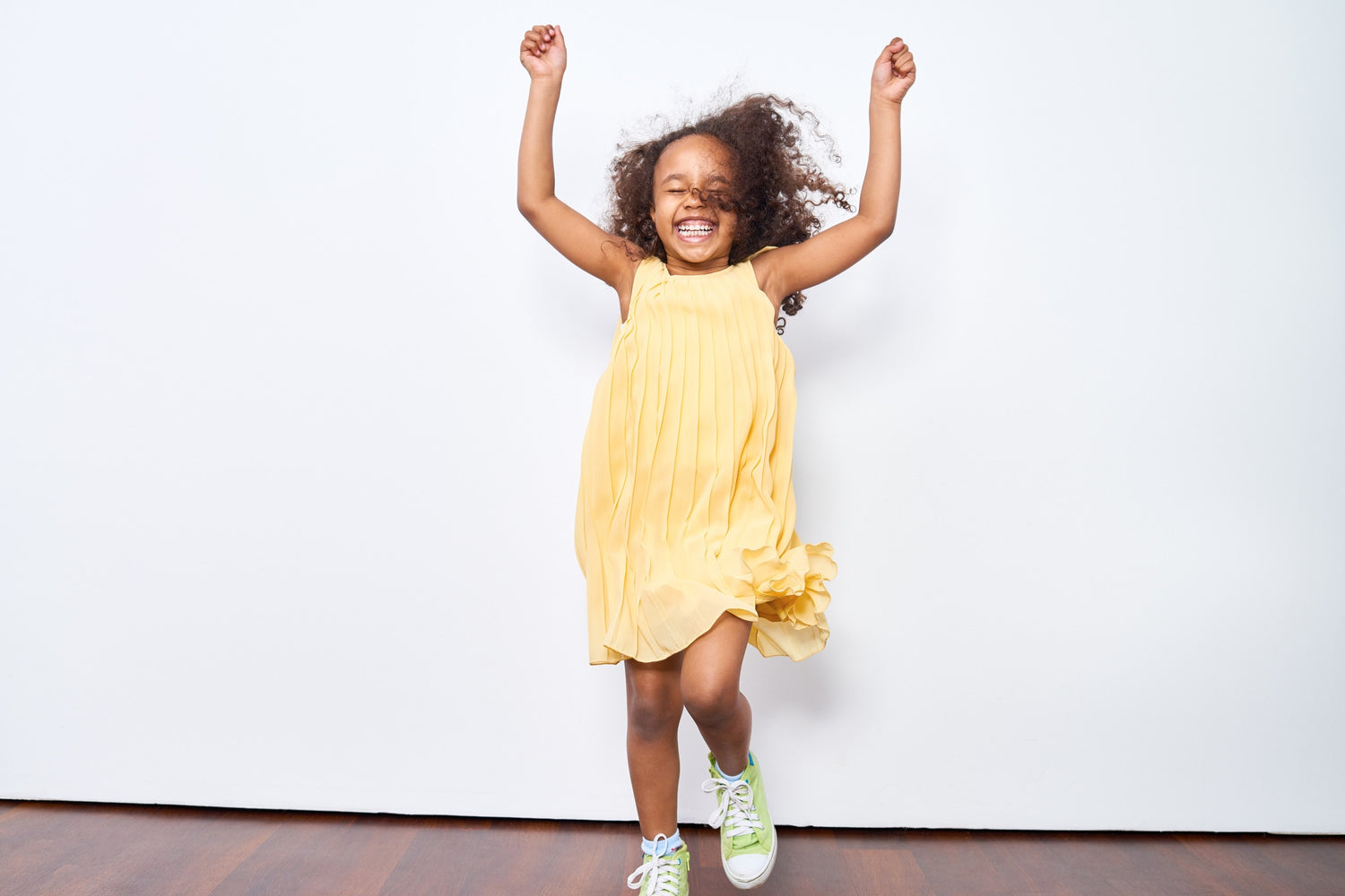 A girl child jumping