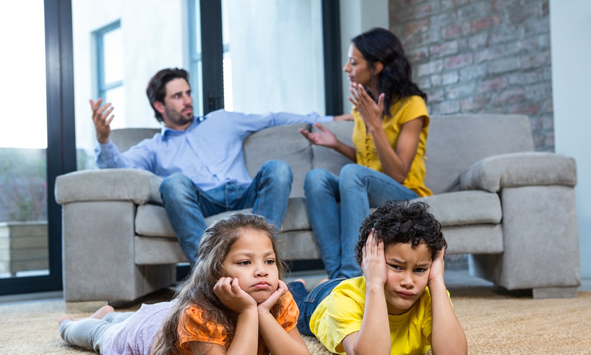 Children getting frustrated of parents fight