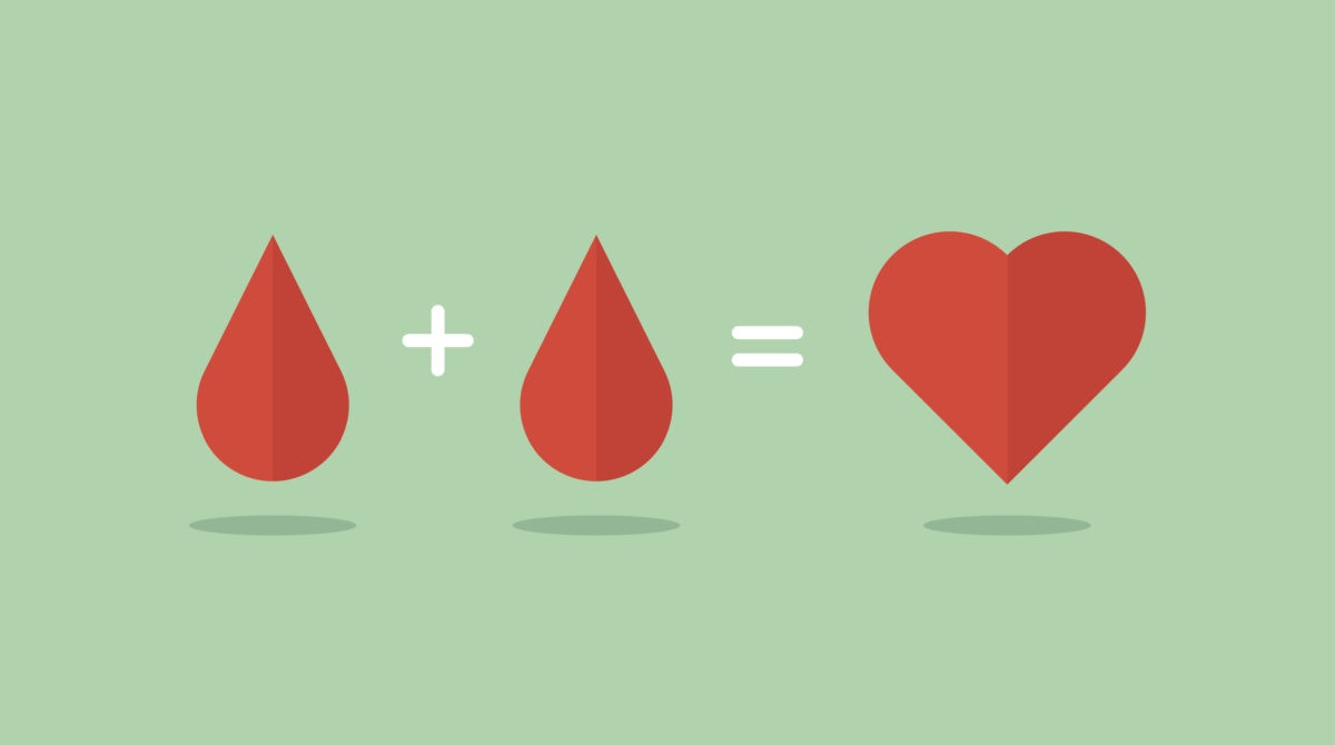 Blood plus blood equals heart