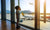 A boy watching flying aeroplane