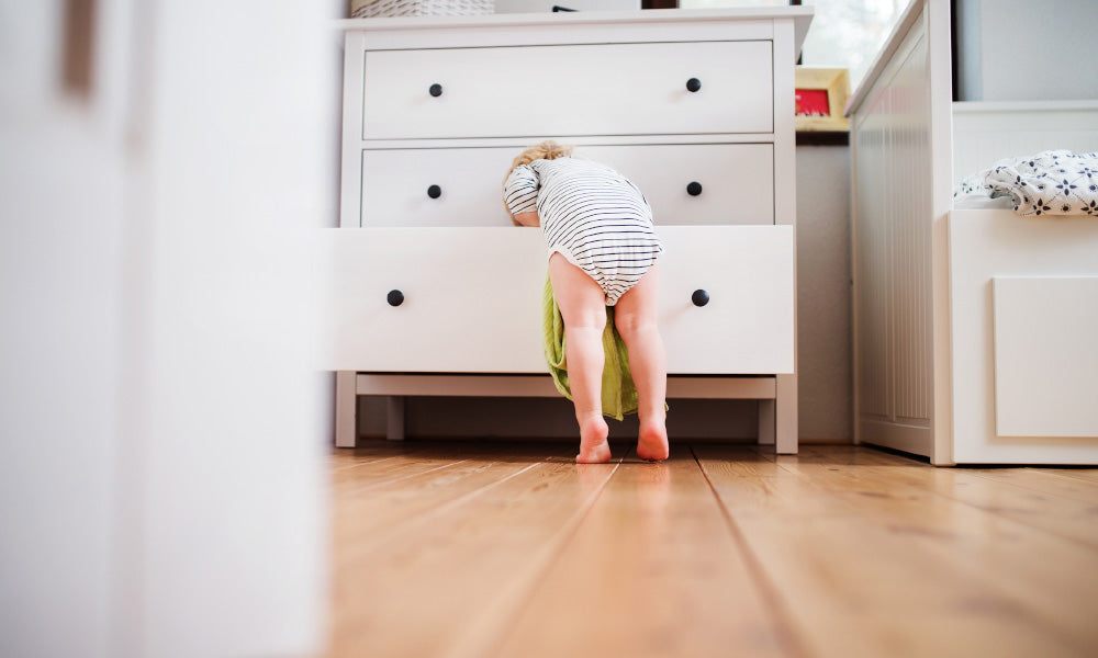 baby going through drawer