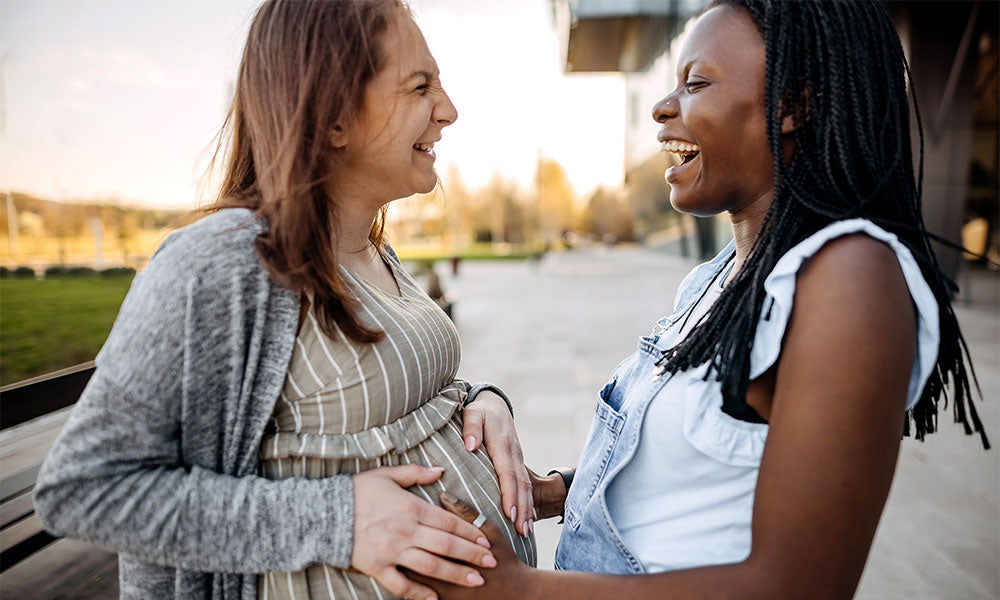 two women smiling